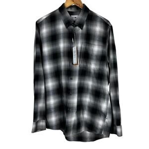 NN07 No Nationality ARNE BD 5997 Plaid Black White Button Up Shirt Men's XL NWT